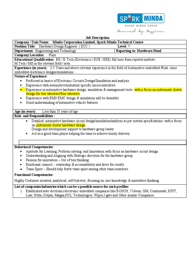 Hardware Design Engineer Job Opening | PDF