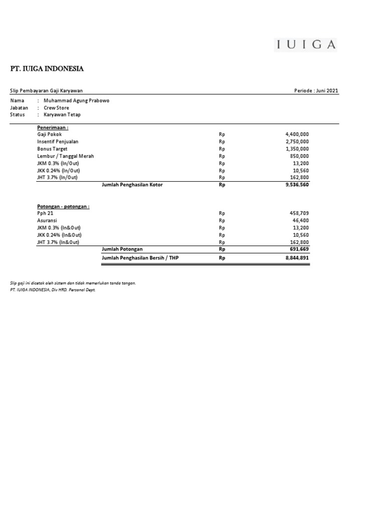 Slip Gaji Muhammad PDF
