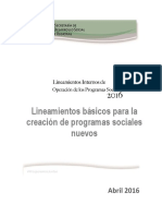 Lineamientos Basicos para La Creacion de Programas Sociales