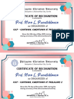 Prof Nora Puenteblanca Recognition Certificates