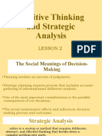 WK 4 Intuitive Thinking and Strategic Analysis