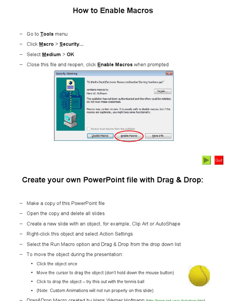 Enable Drag & Drop in PowerPoint | PDF