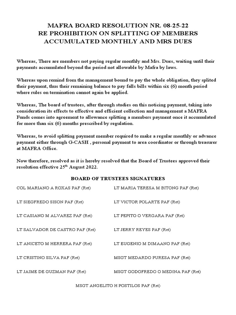 Board of Trustees Signatures PDF