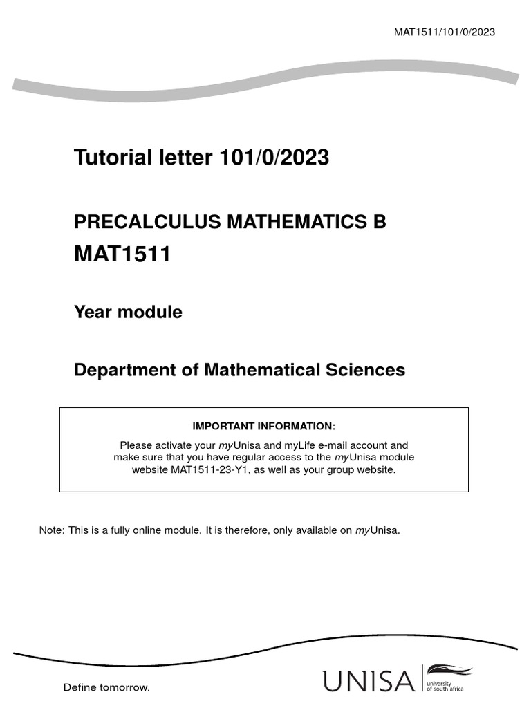 MAT1511 Assignment 01 Details | PDF | Discrete Mathematics ...
