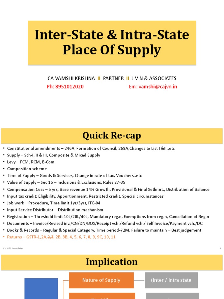 Inter-State vs Intra-State Supply Explained | PDF