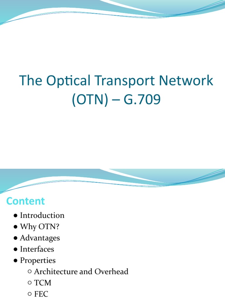 Overview of Optical Transport Network (OTN) | PDF | Computer Network ...