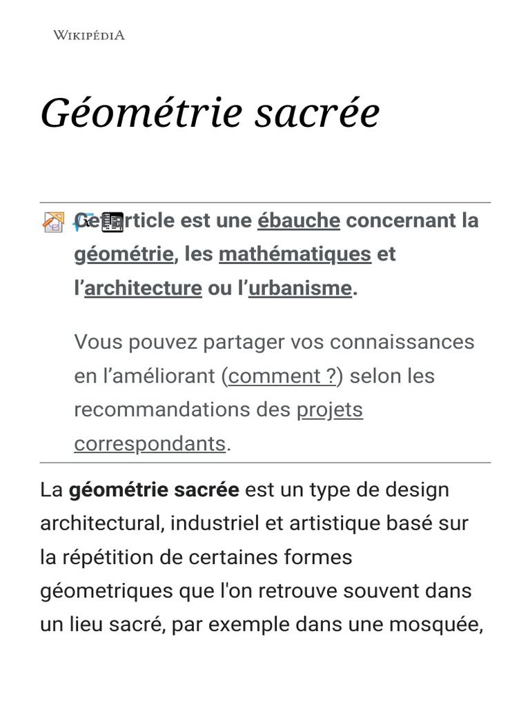 Géométrie Sacrée - Wikipédia | PDF | Géométrie | Mathématiques