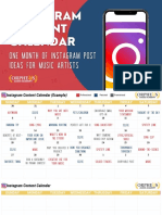 Instagram Content Calendar Example