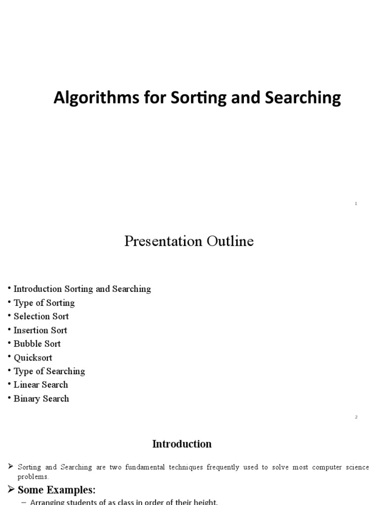 Searching and Sorting Algorithm | PDF | Applied Mathematics ...