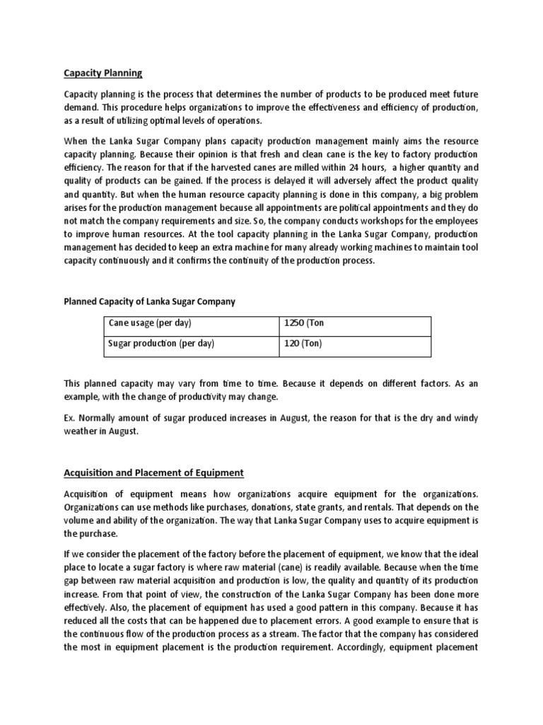 capacity-planning-of-sugar-company-pdf-sugar-diet-nutrition
