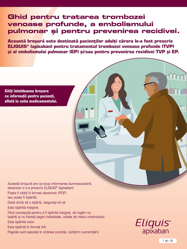 ELIQUIS Patient Information Booklet DVT and PE - Romanian | PDF
