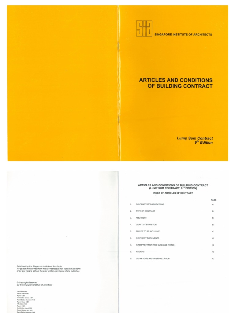 Sia Articles and Conditions of Building Contracts | PDF