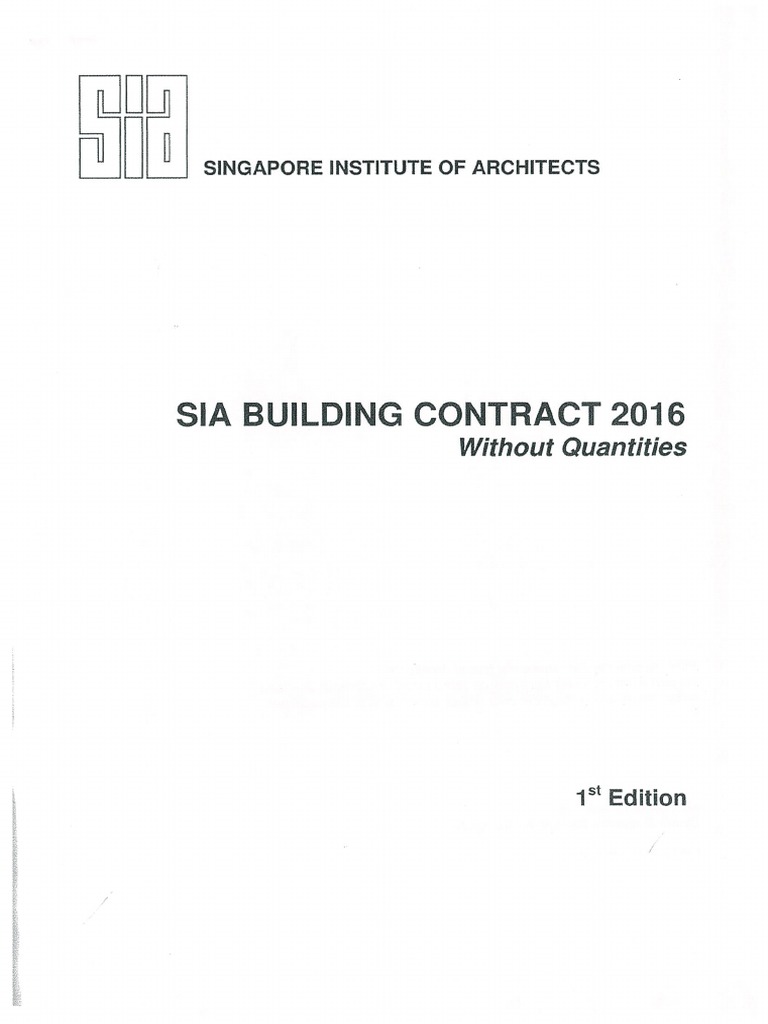 Sia Contracts 2016 Without Quantities Pdf