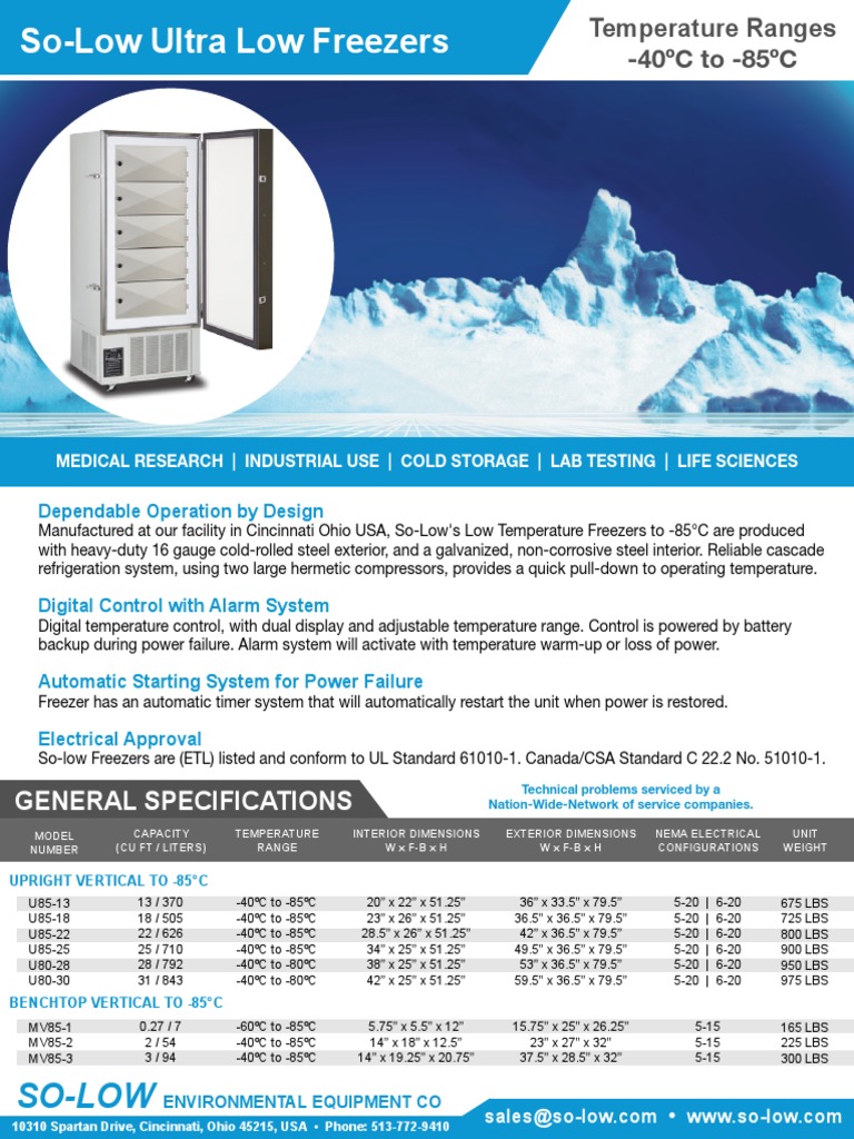 CATÁLOGO TÉCNICO FREEZER BAIXA TEMPERATURA PDF Refrigerator