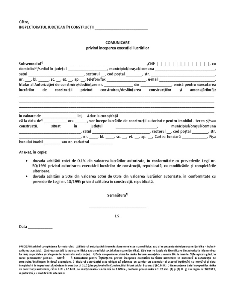 Anuntare Incepere ISC | PDF