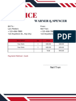 Navy and Red Professional Invoice