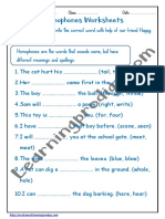 Homophines Worksheets 2