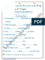 Homophines Worksheets 4