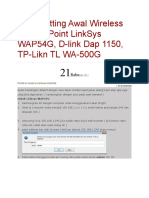 Cara Setting Awal Wireless Access Point LinkSys WAP54G