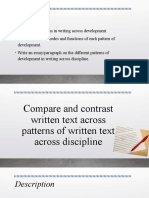 Compare and Contrast Written Text Across Patterns of