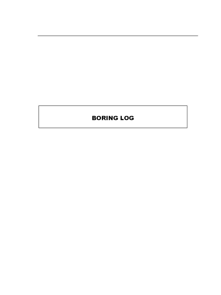 Boring Log Details for Infrastructure Project | PDF | Drilling | Machining