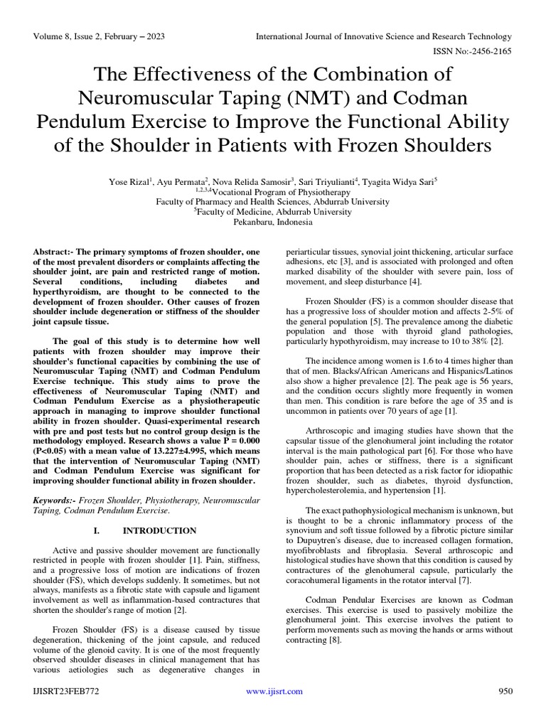 Codman Exercise for Frozen Shoulder Relief | PDF | Causes Of Death ...