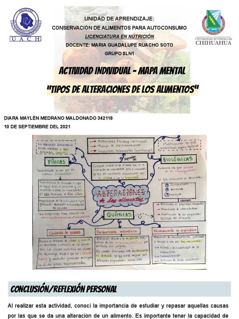 Alteraciones de Los Alimentos - Mapa Mental | PDF