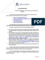 Aviso Importante: Páginas Que Intentan Suplantar El Sitio Oficial Del Banco de México