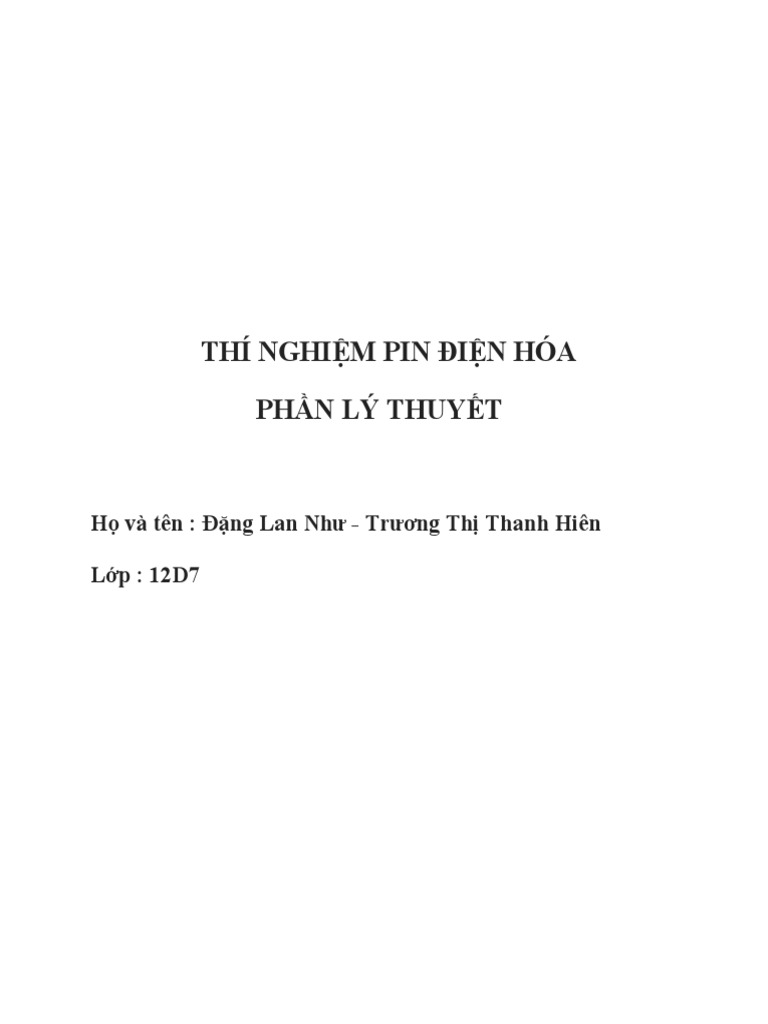 Thí Nghiệm Hóa Pin Chanh | PDF