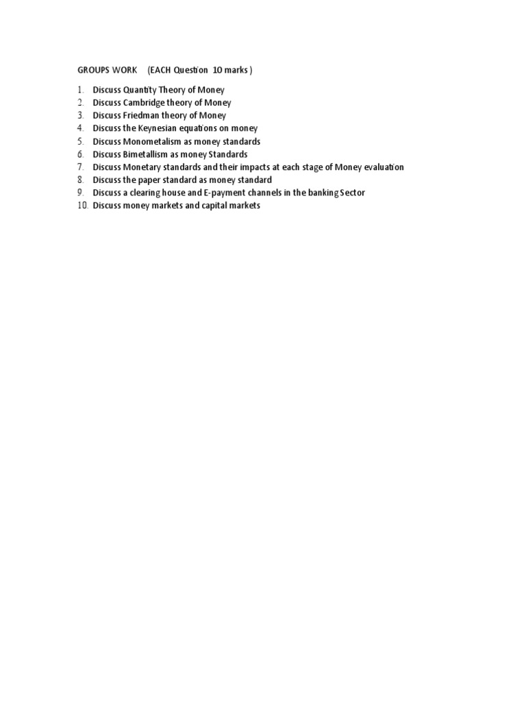Money Theories and Standards Explained | PDF | Finance & Money Management