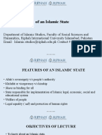 Lecture 13 Features of An Islamic State