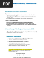 Planning and Conducting Experiments