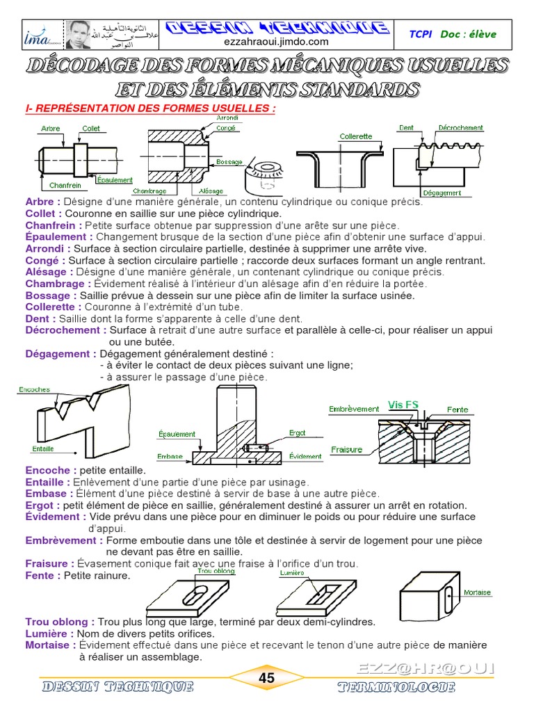 Terminologie du Dessin Technique | PDF | Vis de fixation | Biens ...