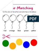 Colorful Simple Color Matching Practice Worksheet
