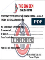 The Big Ben Certificado 2023