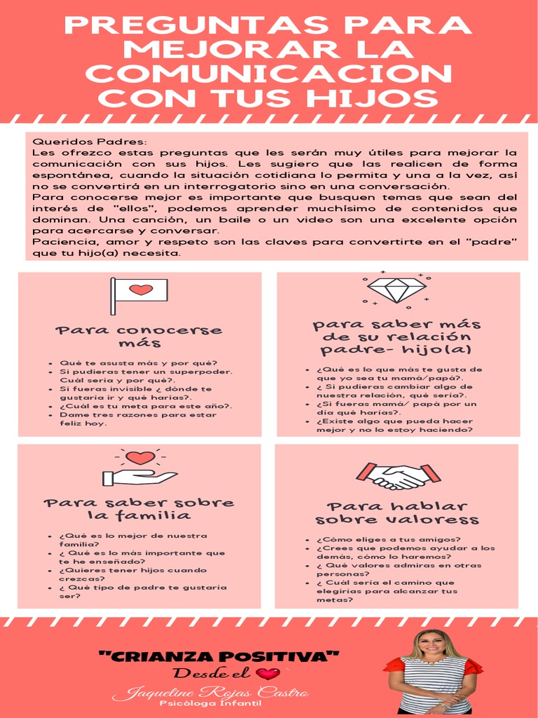 Preguntas para Mejorar La Comunicacion Con Tus Hijos | PDF