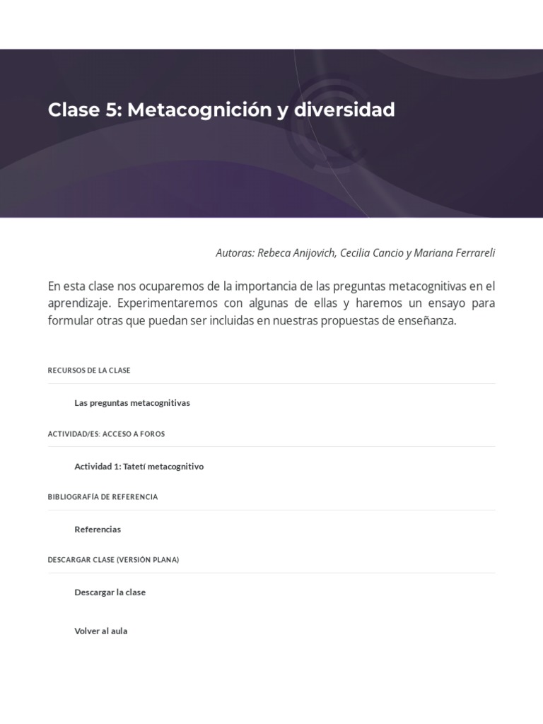 Metacognicion y Diversidad | PDF | Teoria de la mente | Aprendizaje