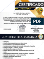 CERTIFICADOS NR 33 DAVIDSON