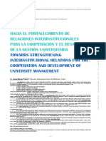 Hacia El Fortalecimiento de Relaciones Interinstitucionales para La Cooperaciòn Y El Desarrollo de La Gestiòn Universitaria