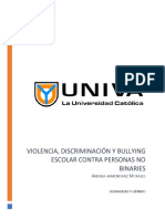 Violencia, Discriminación y Bullying Escolar Contra Personas No Binaries.