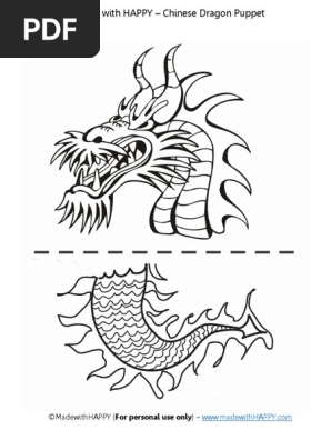 Chinese Dragon Puppet - Printable
