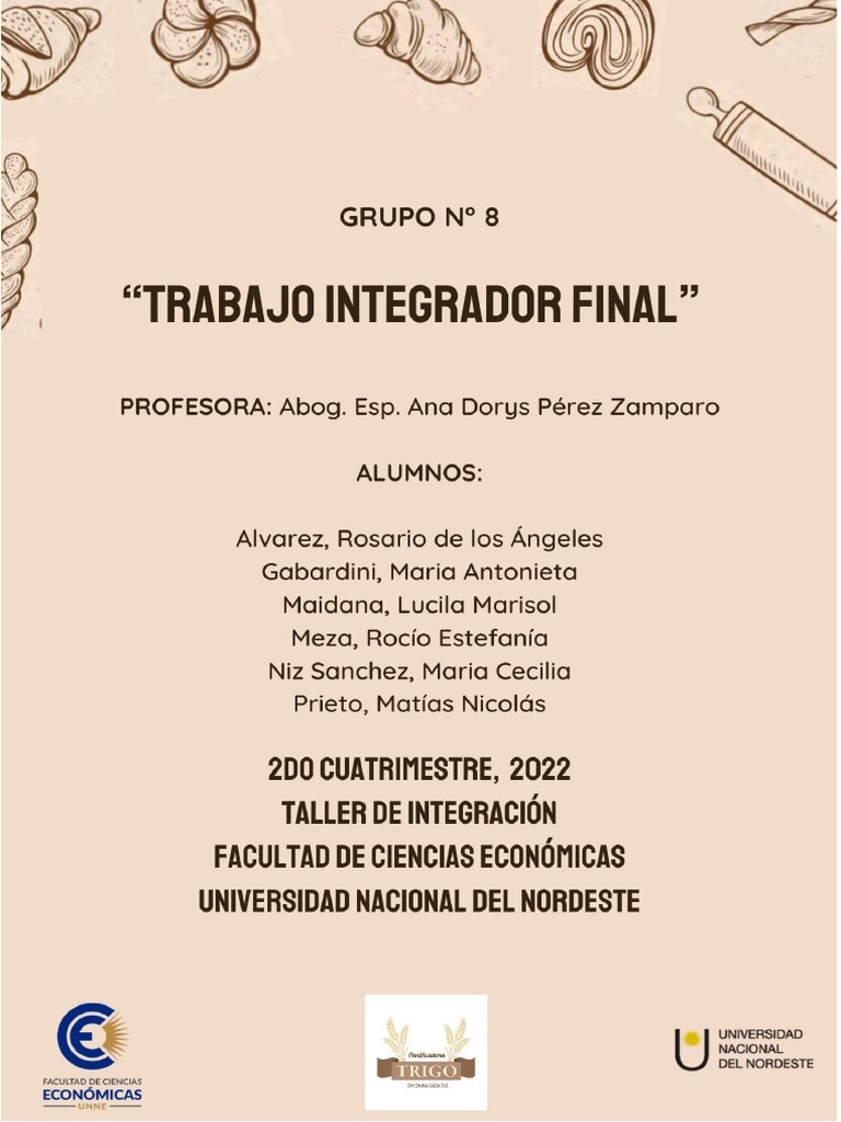 Trabajo Integrador: Panificados Panimar | PDF | Panes | Bancos