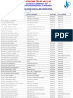 Lista de Ingresantes UNI-Agosto 2011