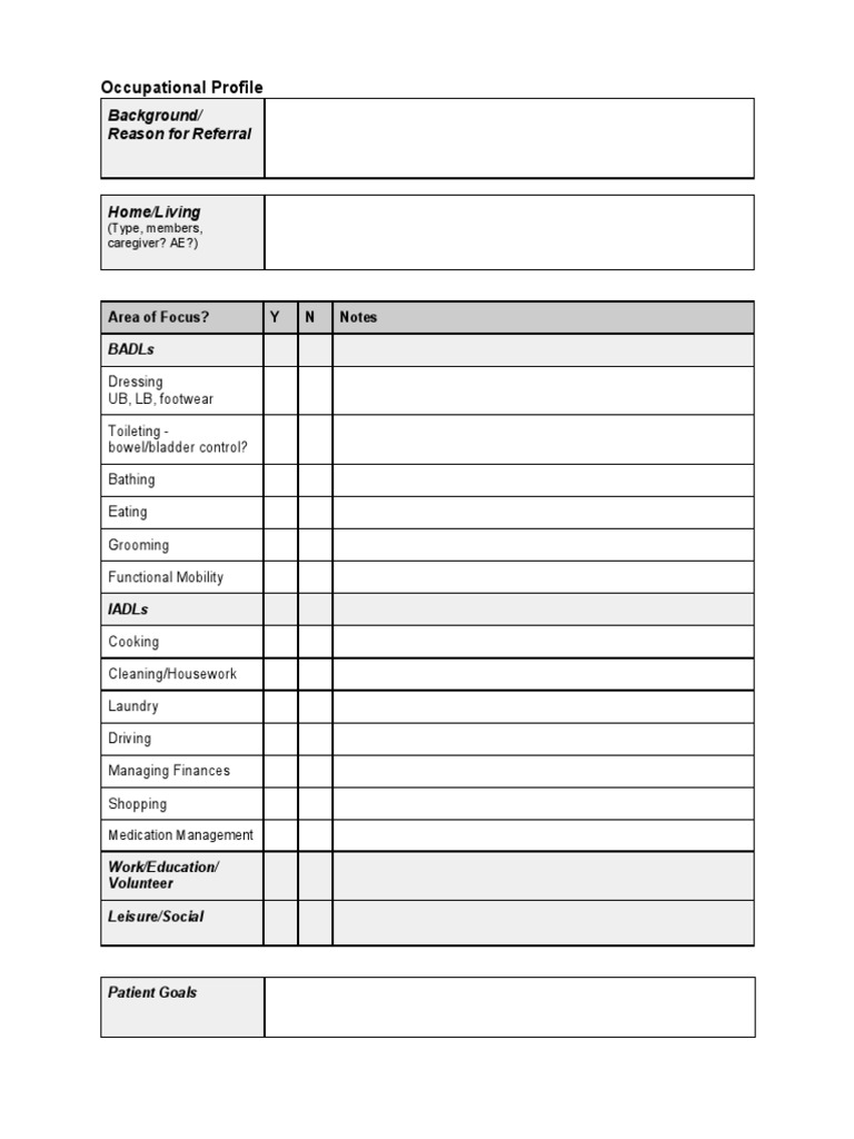 Occupational Profile PDF