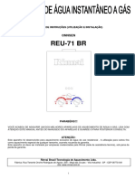 Manual de instruções Rinnai REU-71 BR