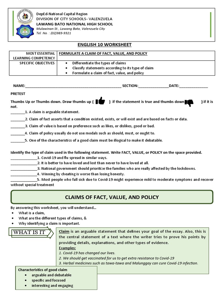 Woorksheet G10 | PDF | Malaria | Health Sciences