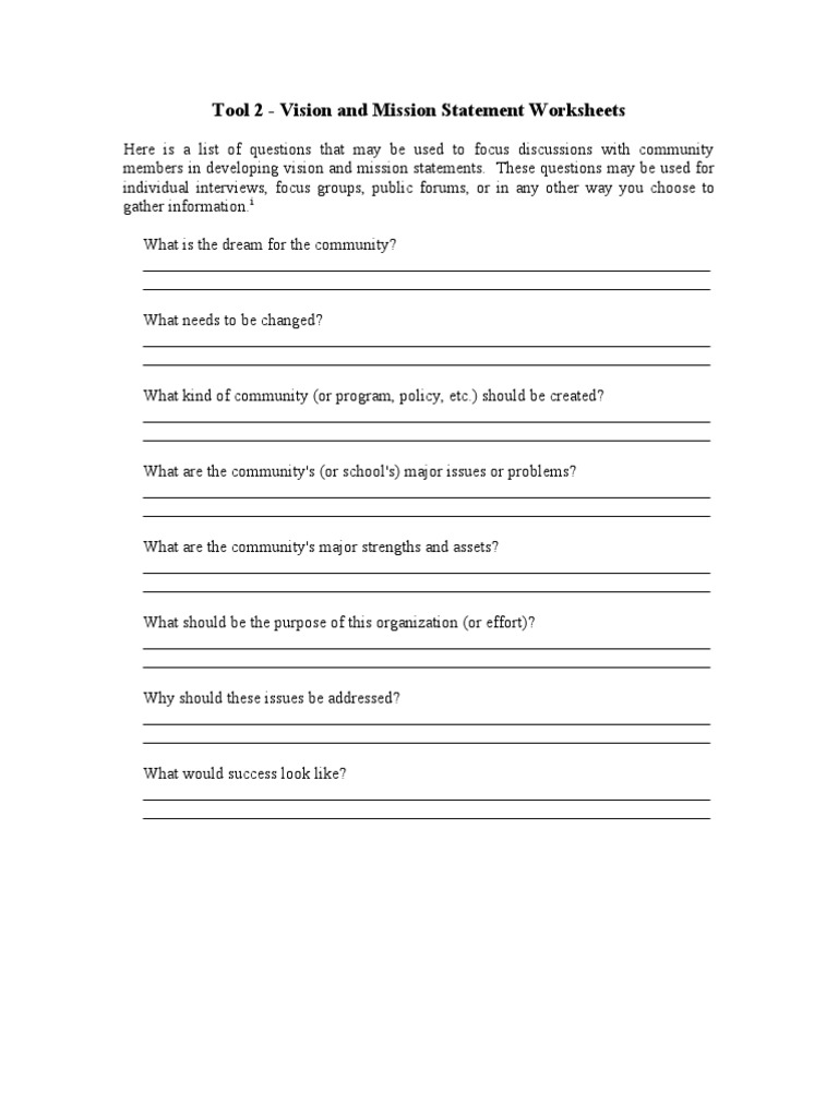 Vision and Mission Statement Guide | PDF | Applied Psychology | Teachers