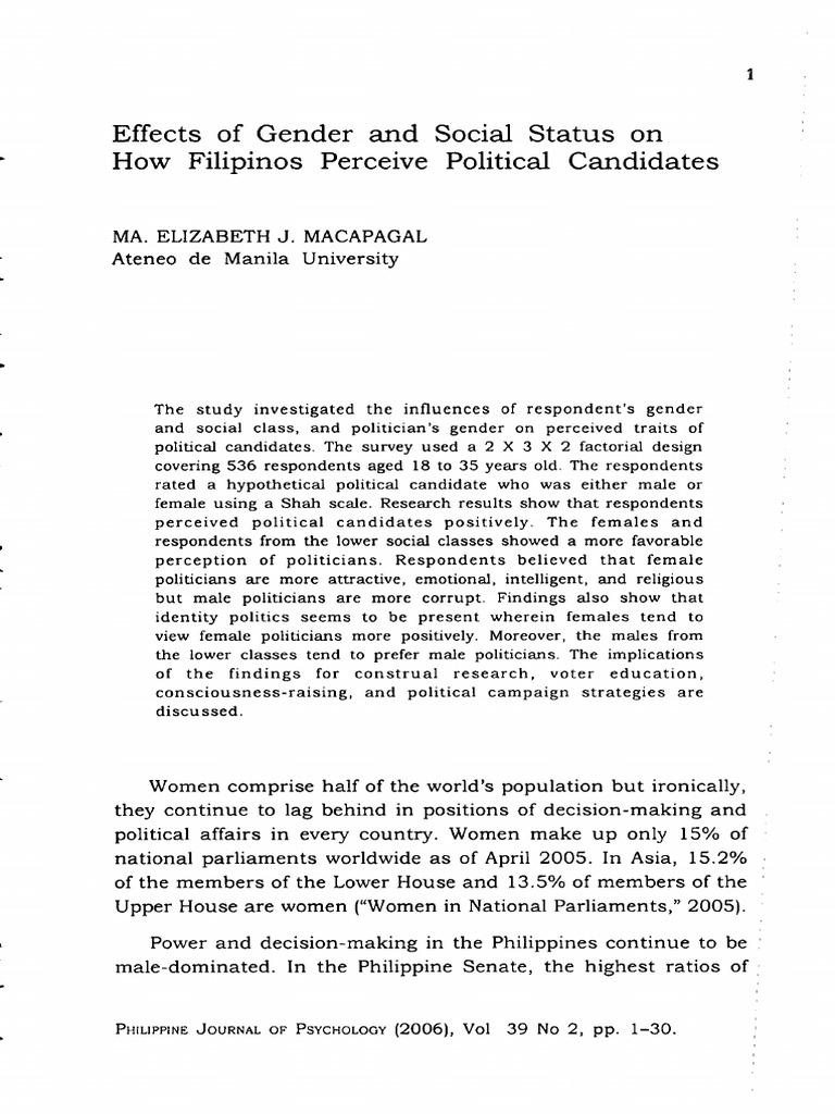 03 - Effects of Gender and Social Status On How Filipinos Perceive ...