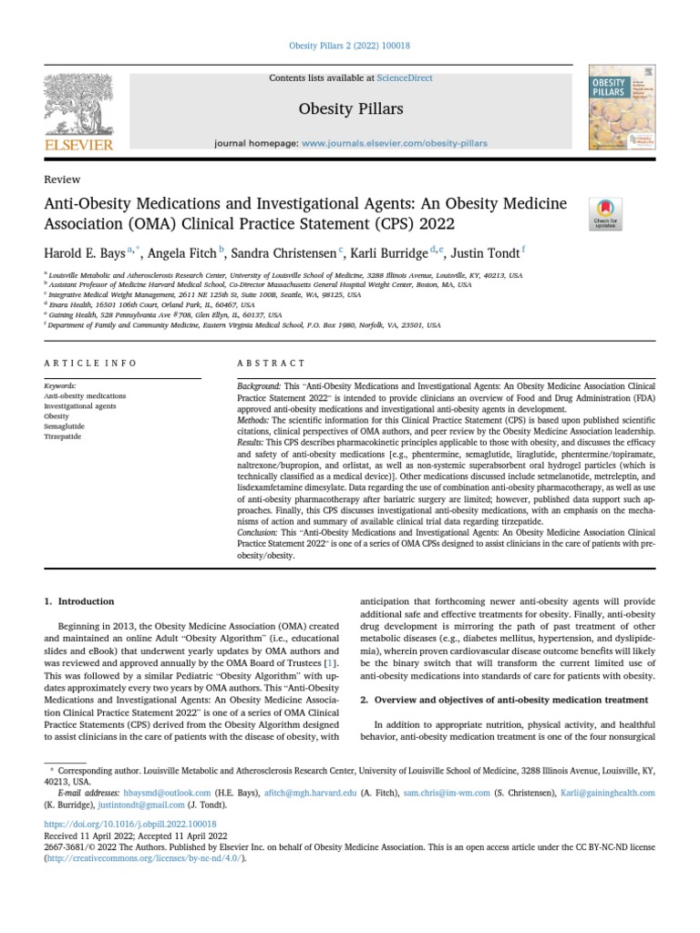 Medications for Obesity - JAMA Network