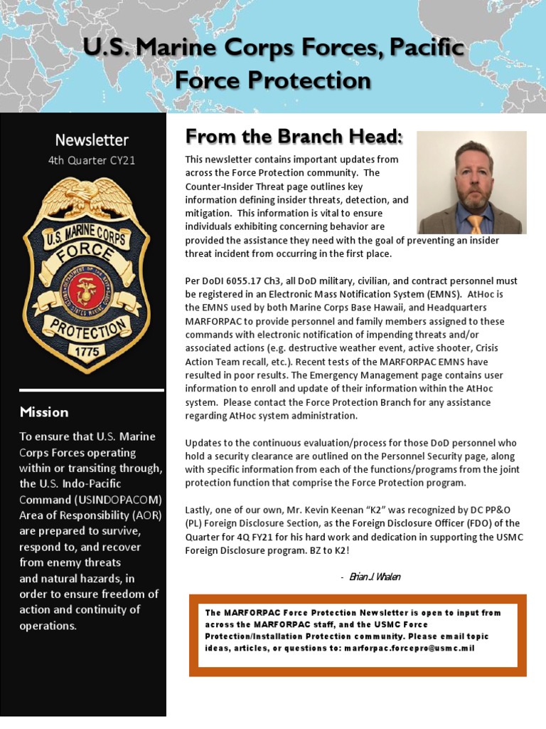 MARFORPAC Force Protection Newsletter Q4 2021 | PDF | Security ...